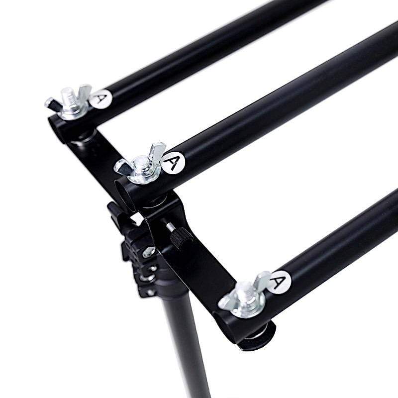 8 ft x 10 ft Triple Crossbar Adjustable Photography Backdrop Stand - Black BKDP_STND09_A