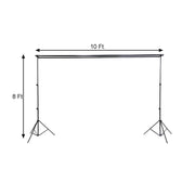 8 ft x 10 ft Triple Crossbar Adjustable Photography Backdrop Stand - Black BKDP_STND09_A