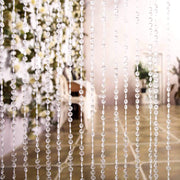 8 ft x 3 ft Clear Acrylic Diamond Cut Beaded Door Curtain With Metal Rod Top CUR_F01_96_CLR