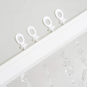 8 ft x 3 ft Clear Acrylic Diamond Cut Beaded Door Curtain With Metal Rod Top CUR_F01_96_CLR