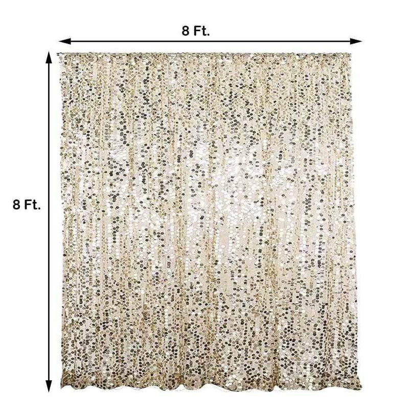 8 ft x 8 ft Big Payette Sequined Backdrop Curtains