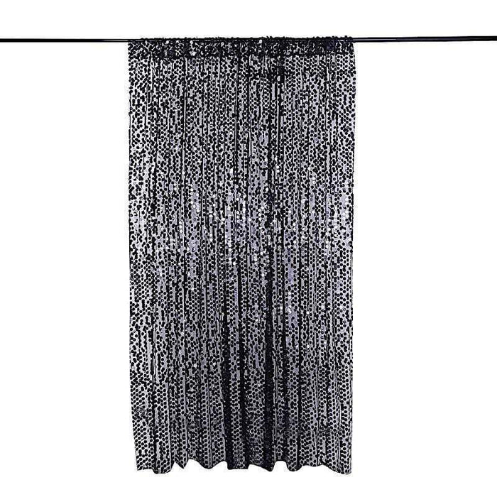 8 ft x 8 ft Big Payette Sequined Backdrop Curtains BKDP_71_8X8_BLK