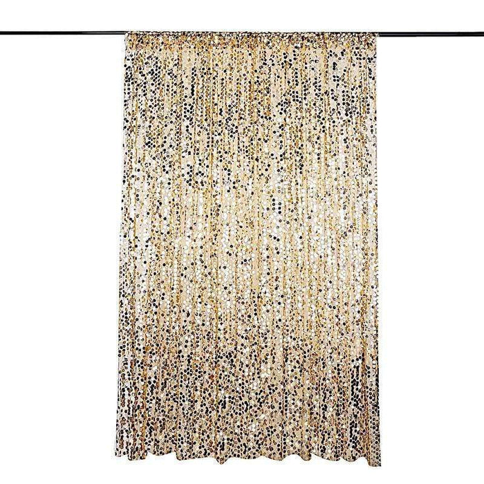 8 ft x 8 ft Big Payette Sequined Backdrop Curtains BKDP_71_8X8_GOLD