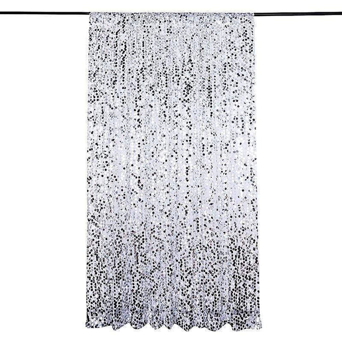 8 ft x 8 ft Big Payette Sequined Backdrop Curtains BKDP_71_8X8_SILV