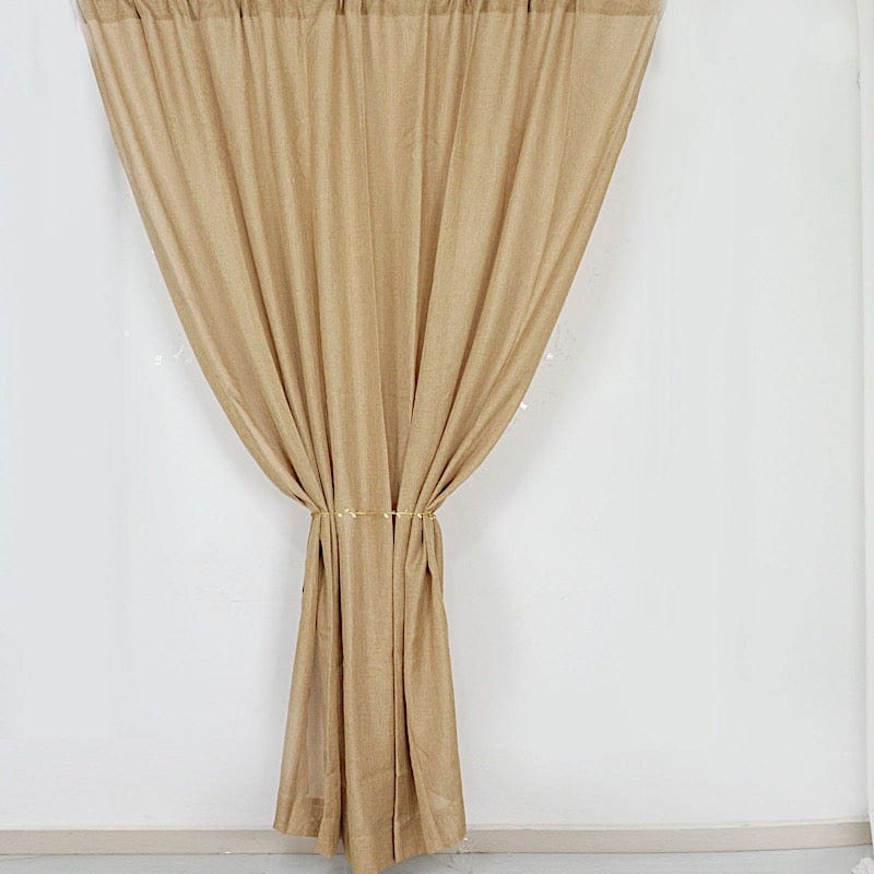 8 ft x 8 ft Faux Burlap Backdrop Drape Curtain Panel Photo Booth Decorations BKDP_JUTE03_8X8_NAT