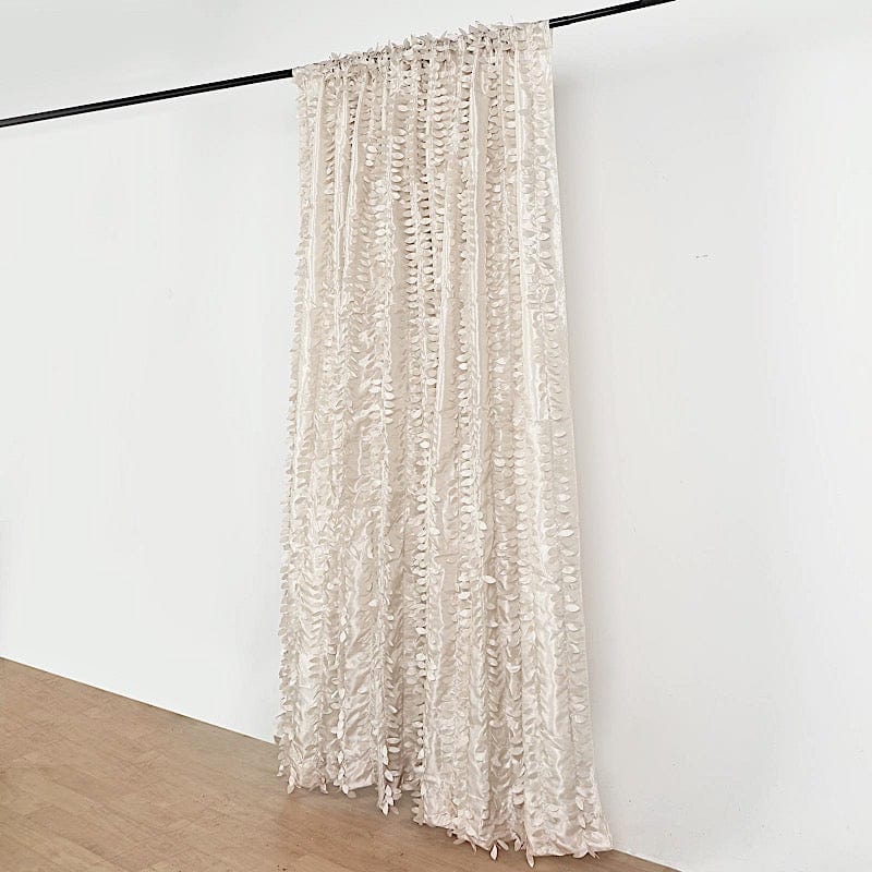 8 ft x 8 ft Leaf Petal Taffeta Photo Backdrop Drape Curtain Panel