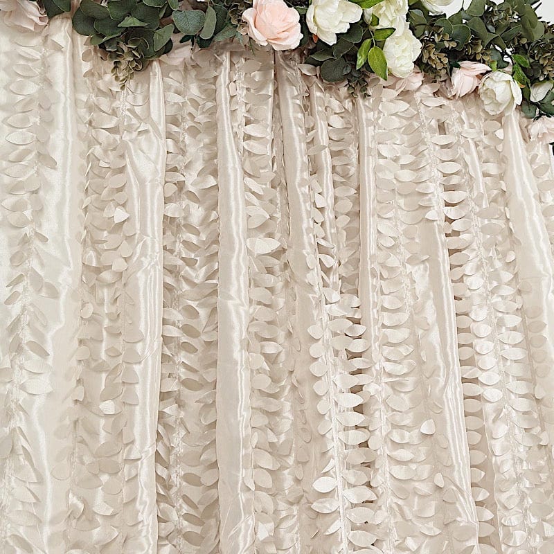 8 ft x 8 ft Leaf Petal Taffeta Photo Backdrop Drape Curtain Panel