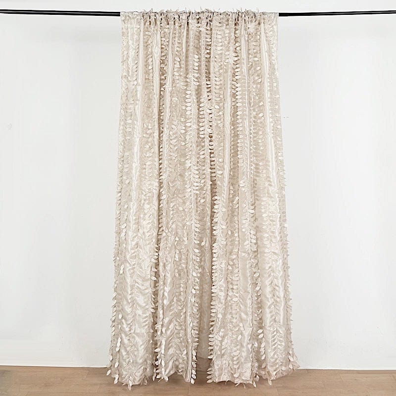 8 ft x 8 ft Leaf Petal Taffeta Photo Backdrop Drape Curtain Panel