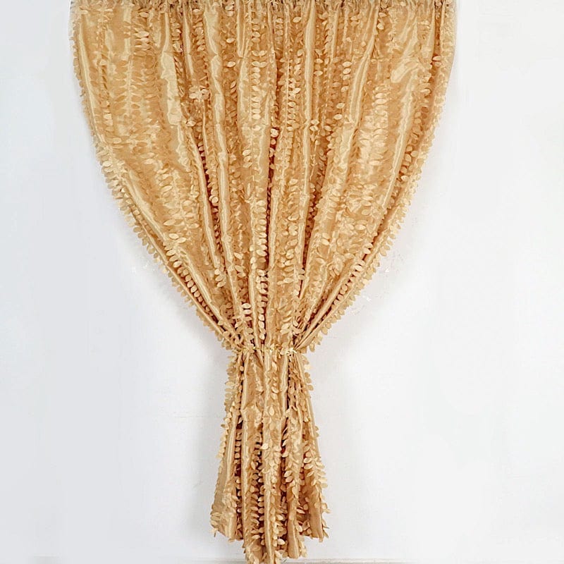 8 ft x 8 ft Leaf Petal Taffeta Photo Backdrop Drape Curtain Panel