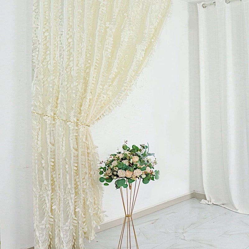 8 ft x 8 ft Leaf Petal Taffeta Photo Backdrop Drape Curtain Panel