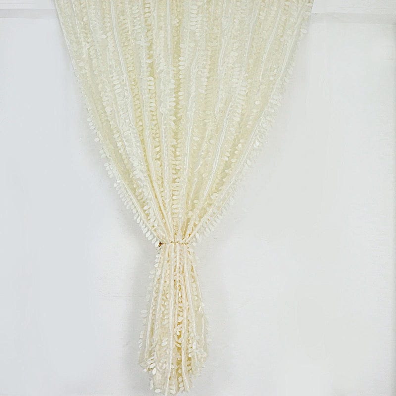 8 ft x 8 ft Leaf Petal Taffeta Photo Backdrop Drape Curtain Panel