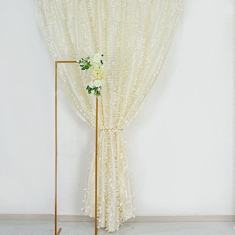 8 ft x 8 ft Leaf Petal Taffeta Photo Backdrop Drape Curtain Panel