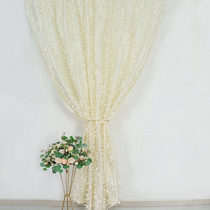 8 ft x 8 ft Leaf Petal Taffeta Photo Backdrop Drape Curtain Panel