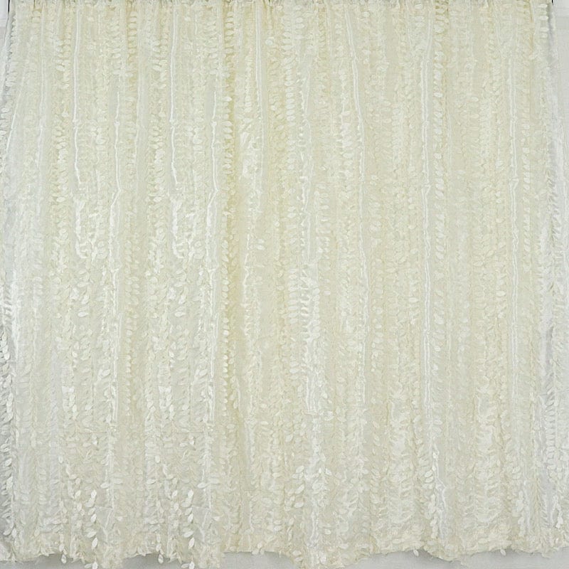 8 ft x 8 ft Leaf Petal Taffeta Photo Backdrop Drape Curtain Panel