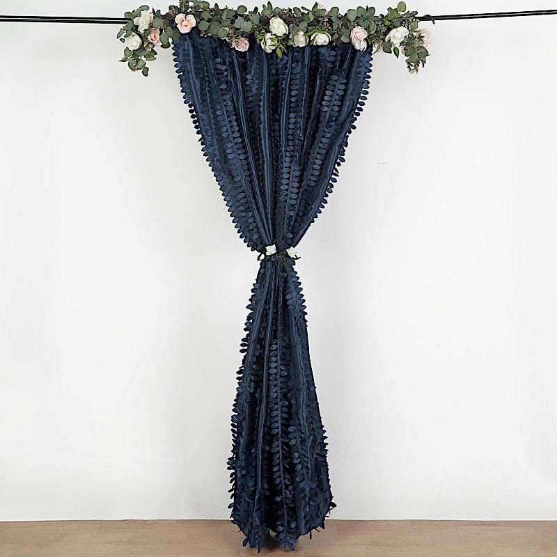 8 ft x 8 ft Leaf Petal Taffeta Photo Backdrop Drape Curtain Panel