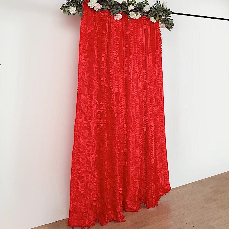 8 ft x 8 ft Leaf Petal Taffeta Photo Backdrop Drape Curtain Panel