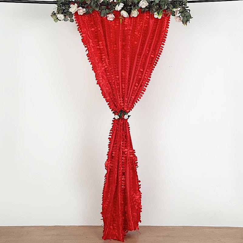 8 ft x 8 ft Leaf Petal Taffeta Photo Backdrop Drape Curtain Panel
