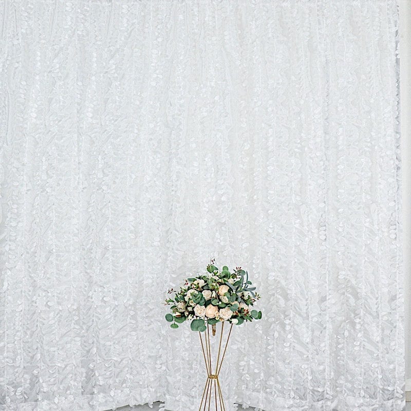 8 ft x 8 ft Leaf Petal Taffeta Photo Backdrop Drape Curtain Panel