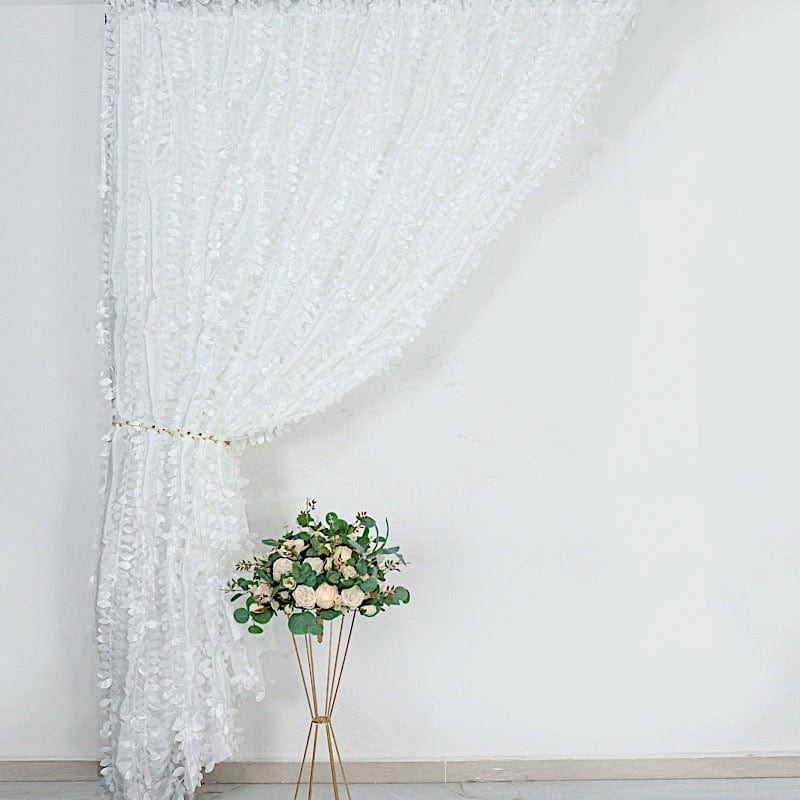 8 ft x 8 ft Leaf Petal Taffeta Photo Backdrop Drape Curtain Panel
