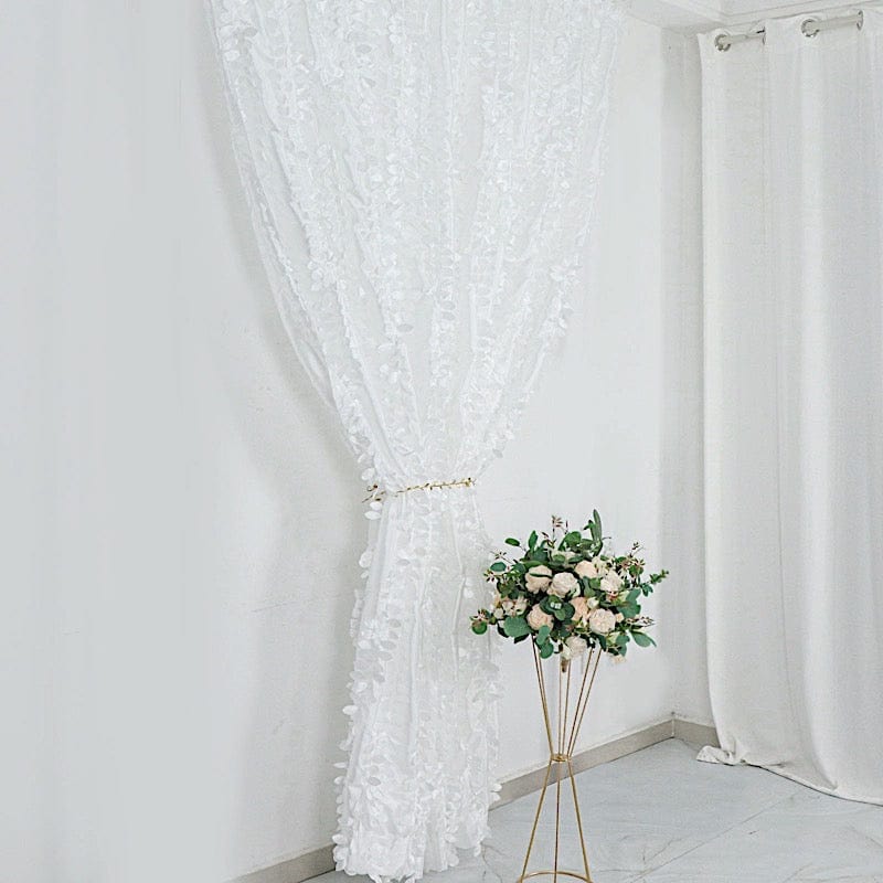 8 ft x 8 ft Leaf Petal Taffeta Photo Backdrop Drape Curtain Panel
