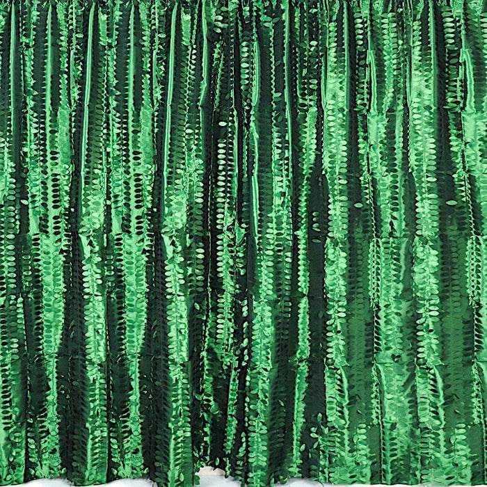 8 ft x 8 ft Leaf Petal Taffeta Photo Backdrop Drape Curtain Panel BKDP_LEAF_8X8_GRN