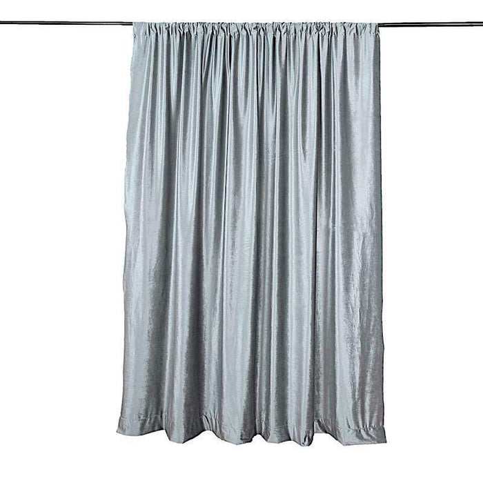 8 ft x 8 ft Premium Velvet Backdrop Curtain BKDP_VEL_8x8_SILV