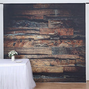 8 ft x 8 ft Printed Vinyl Photo Backdrop 3D Wood Design Party Banner - Dark Brown BKDP_VIN_8X8_WOD08
