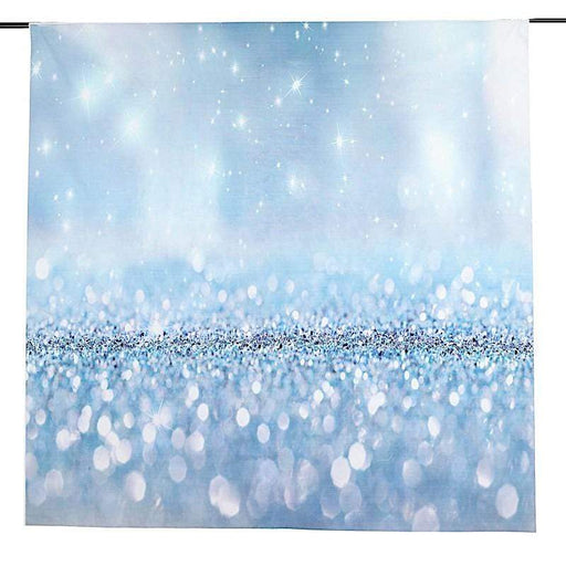 8 ft x 8 ft Printed Vinyl Photo Backdrop Blue Glitter Party Banner BKDP_VIN_8X8_GLIT01