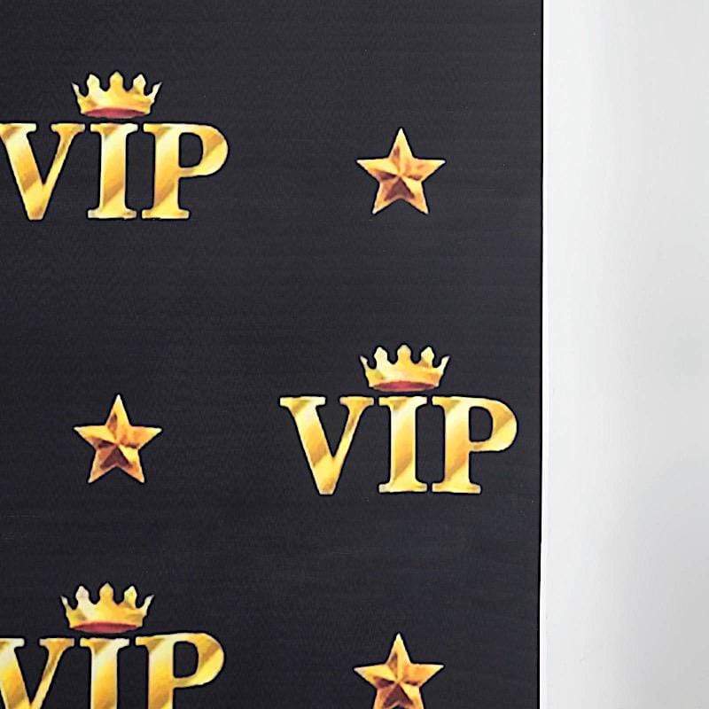 8 ft x 8 ft Printed Vinyl Photo Backdrop Gold VIP Crown Design Party Banner BKDP_VIN_8X8_VIP02