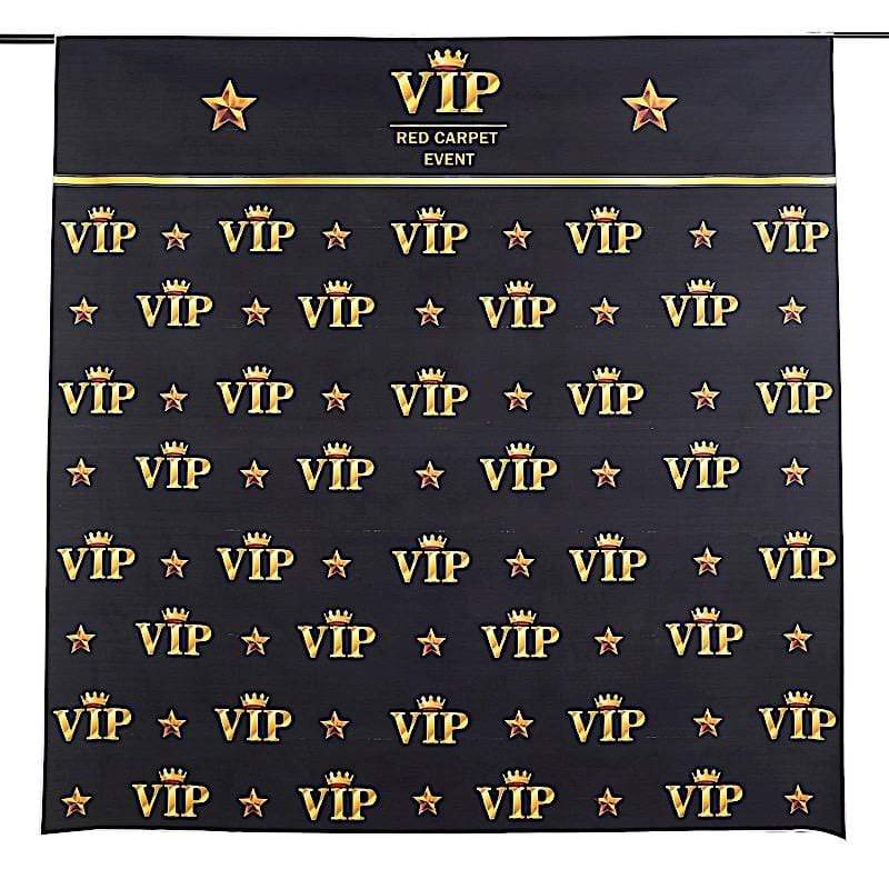 8 ft x 8 ft Printed Vinyl Photo Backdrop Gold VIP Crown Design Party Banner BKDP_VIN_8X8_VIP02