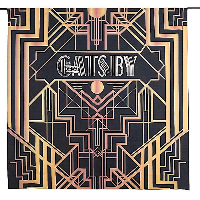 8 ft x 8 ft Printed Vinyl Photo Backdrop Great Gatsby Retro Party Banner BKDP_VIN_8X8_GTBY01