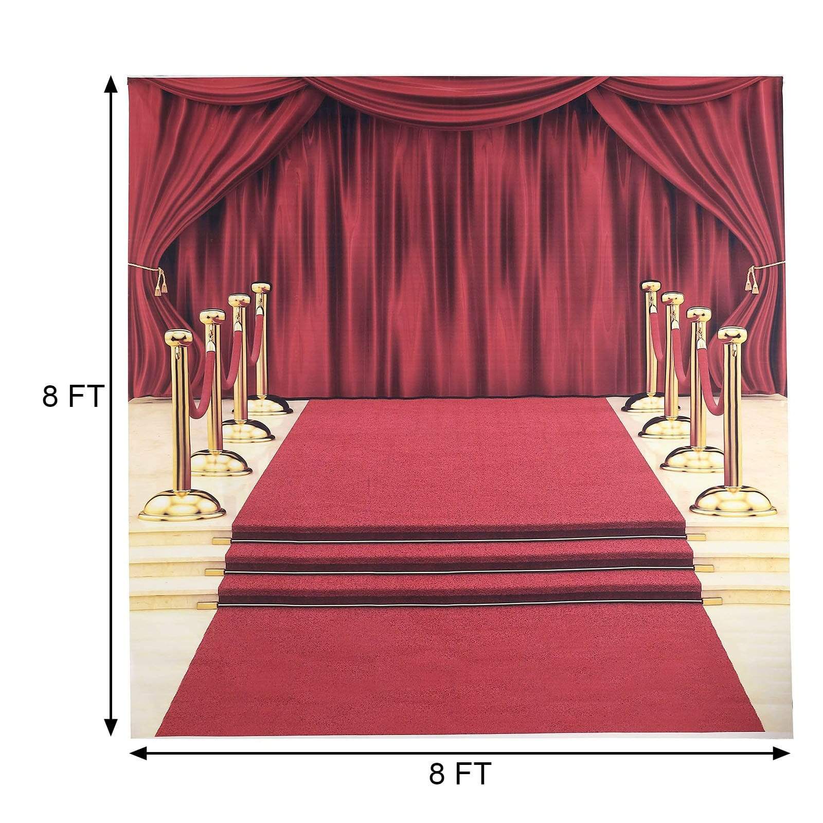 8 ft x 8 ft Printed Vinyl Photo Backdrop Hollywood Design Party Banner BKDP_VIN_8X8_VIP01