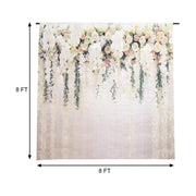 8 ft x 8 ft Printed Vinyl Photo Backdrop White Roses Party Banner BKDP_VIN_8X8_ARTI02