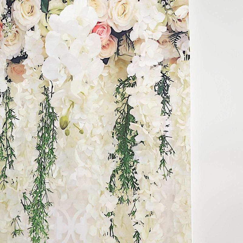 8 ft x 8 ft Printed Vinyl Photo Backdrop White Roses Party Banner BKDP_VIN_8X8_ARTI02