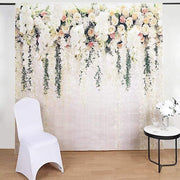 8 ft x 8 ft Printed Vinyl Photo Backdrop White Roses Party Banner BKDP_VIN_8X8_ARTI02