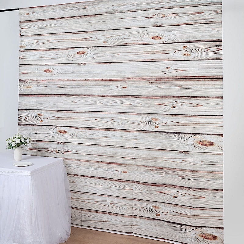 8 ft x 8 ft Printed Vinyl Photo Backdrop Wood Design Party Banner - White Washed BKDP_VIN_8X8_WOD06