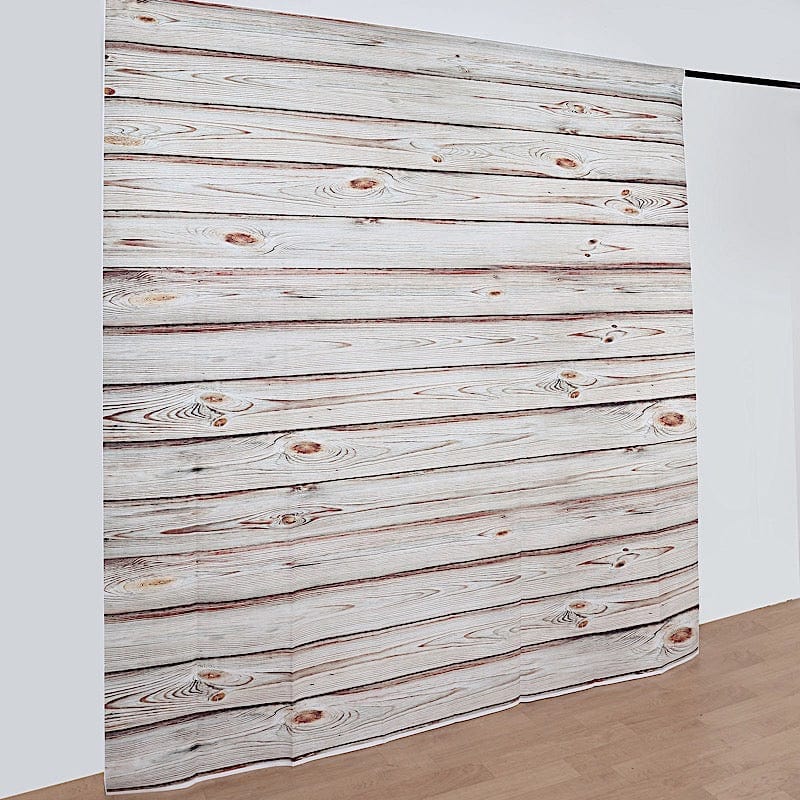 8 ft x 8 ft Printed Vinyl Photo Backdrop Wood Design Party Banner - White Washed BKDP_VIN_8X8_WOD06