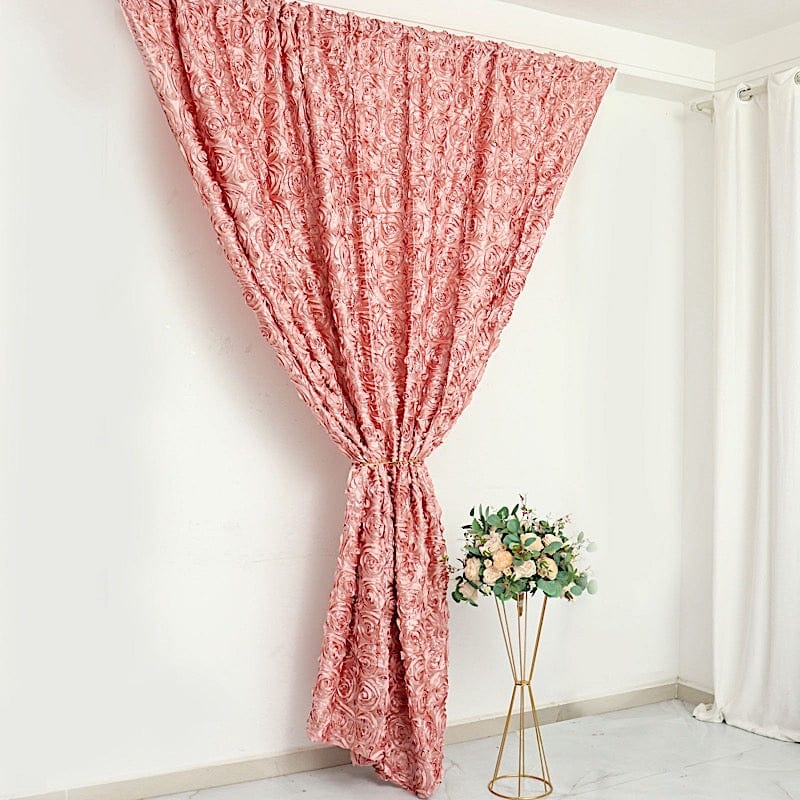 8 ft x 8 ft Satin Rosette Backdrop Curtain Photo Booth Decorations