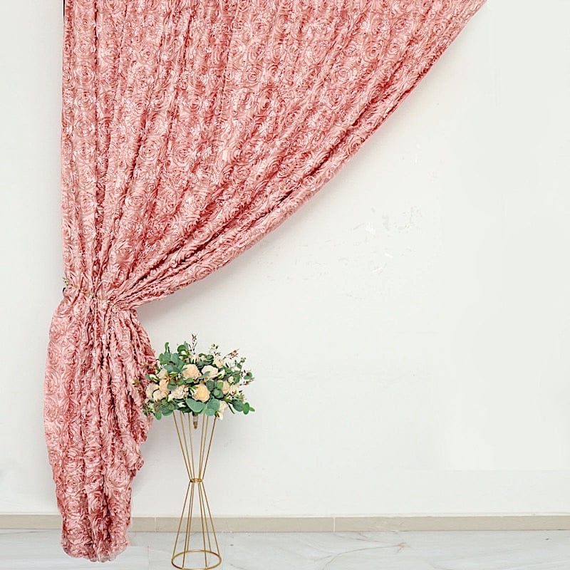 8 ft x 8 ft Satin Rosette Backdrop Curtain Photo Booth Decorations