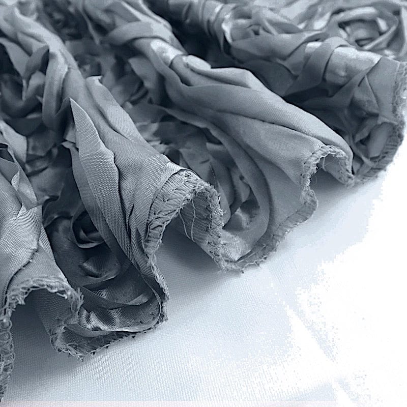 8 ft x 8 ft Satin Rosette Backdrop Curtain Photo Booth Decorations