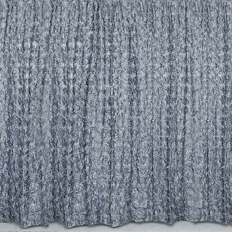 8 ft x 8 ft Satin Rosette Backdrop Curtain Photo Booth Decorations