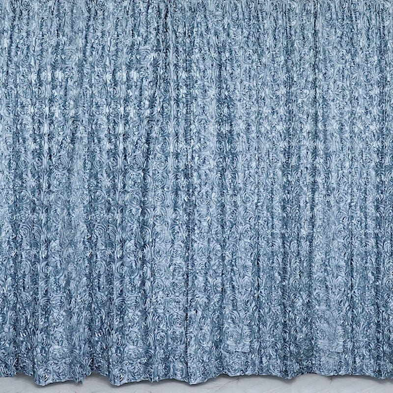 8 ft x 8 ft Satin Rosette Backdrop Curtain Photo Booth Decorations