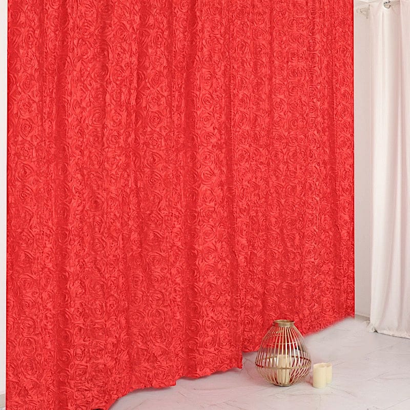 8 ft x 8 ft Satin Rosette Backdrop Curtain Photo Booth Decorations