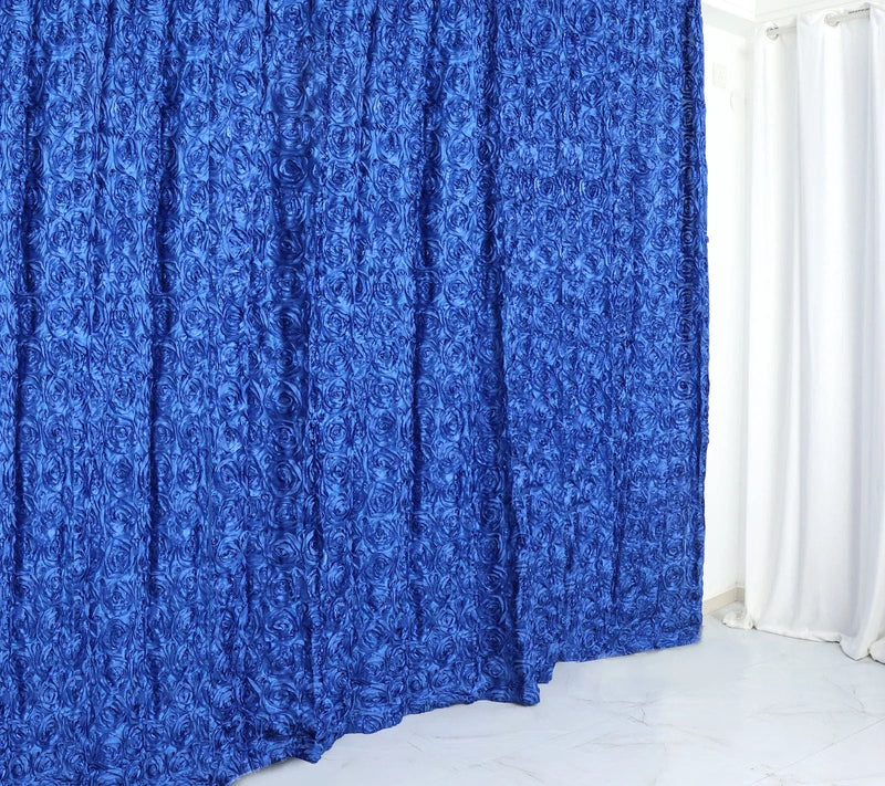 8 ft x 8 ft Satin Rosette Backdrop Curtain Photo Booth Decorations