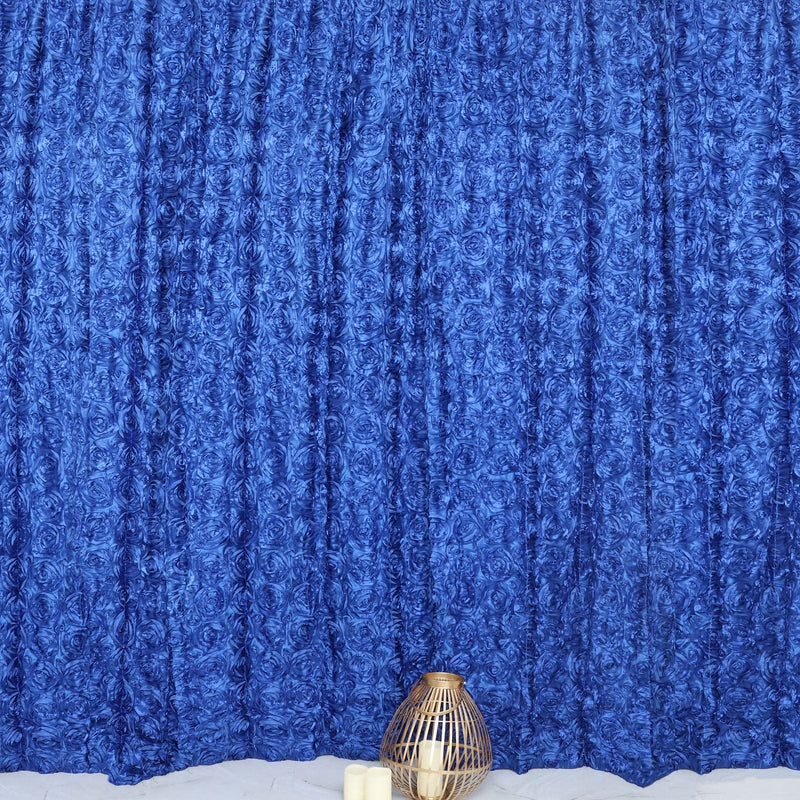 8 ft x 8 ft Satin Rosette Backdrop Curtain Photo Booth Decorations