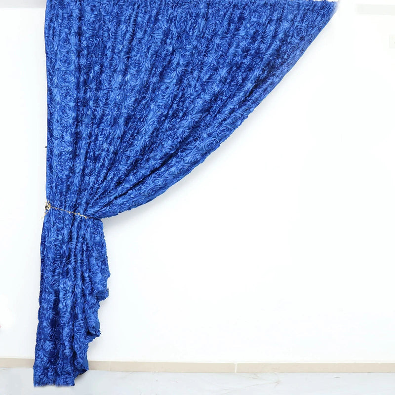 8 ft x 8 ft Satin Rosette Backdrop Curtain Photo Booth Decorations