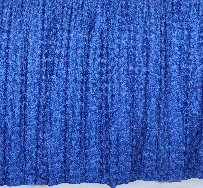 8 ft x 8 ft Satin Rosette Backdrop Curtain Photo Booth Decorations