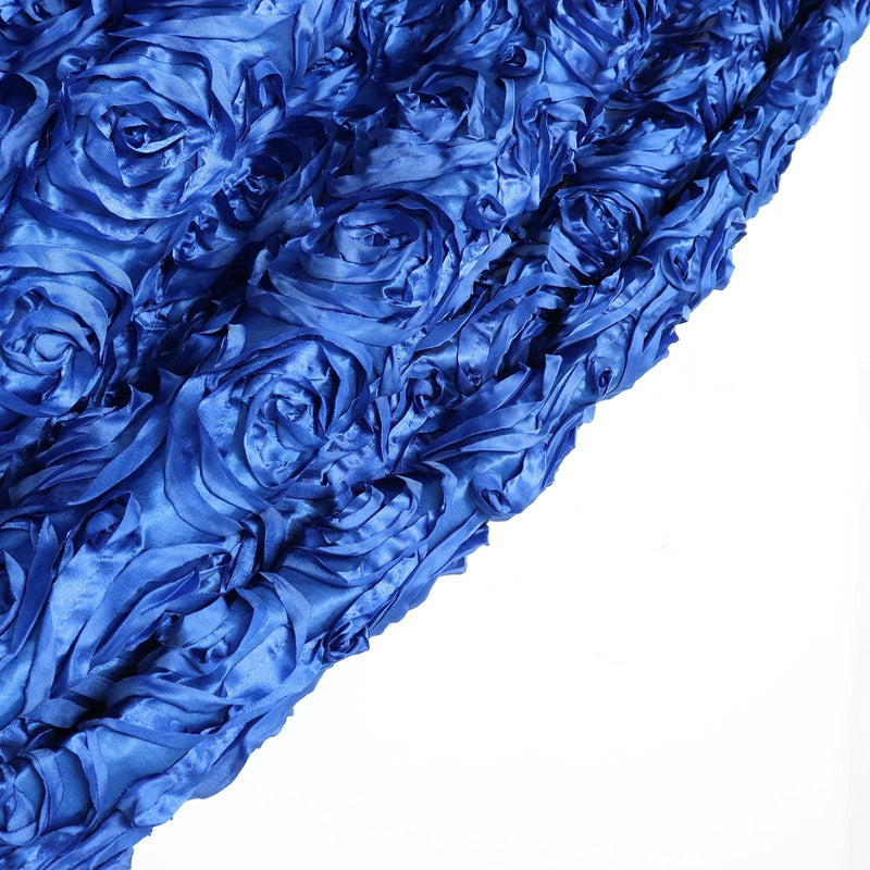 8 ft x 8 ft Satin Rosette Backdrop Curtain Photo Booth Decorations