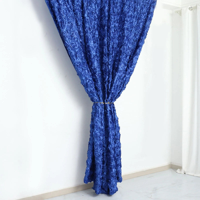 8 ft x 8 ft Satin Rosette Backdrop Curtain Photo Booth Decorations
