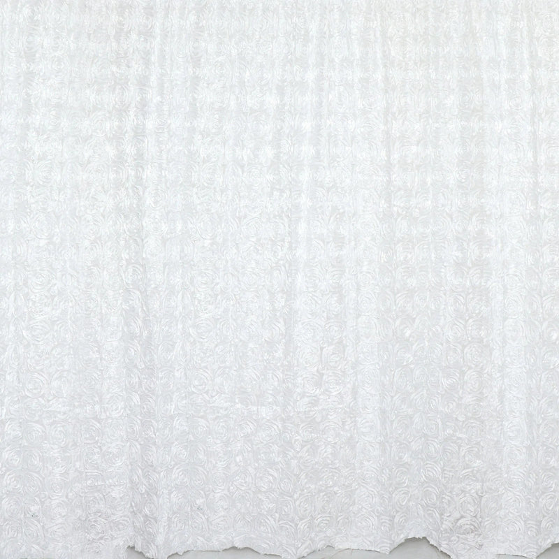 8 ft x 8 ft Satin Rosette Backdrop Curtain Photo Booth Decorations